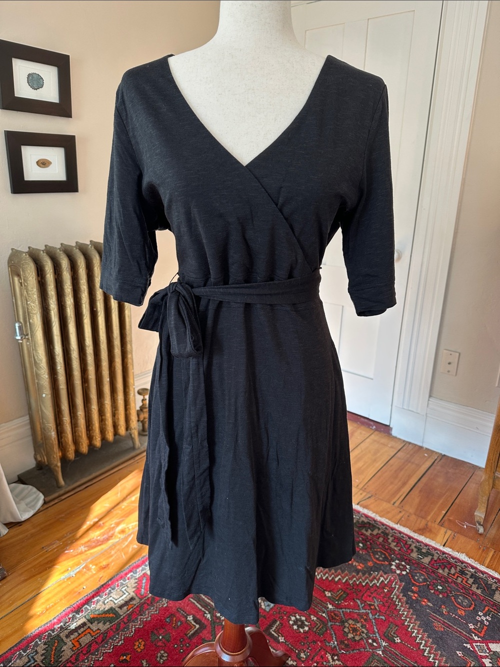 Toad&Co Black Midi Wrap Dress